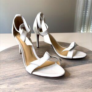 Alexandre Birman Clarita White Leather Sandals Heels